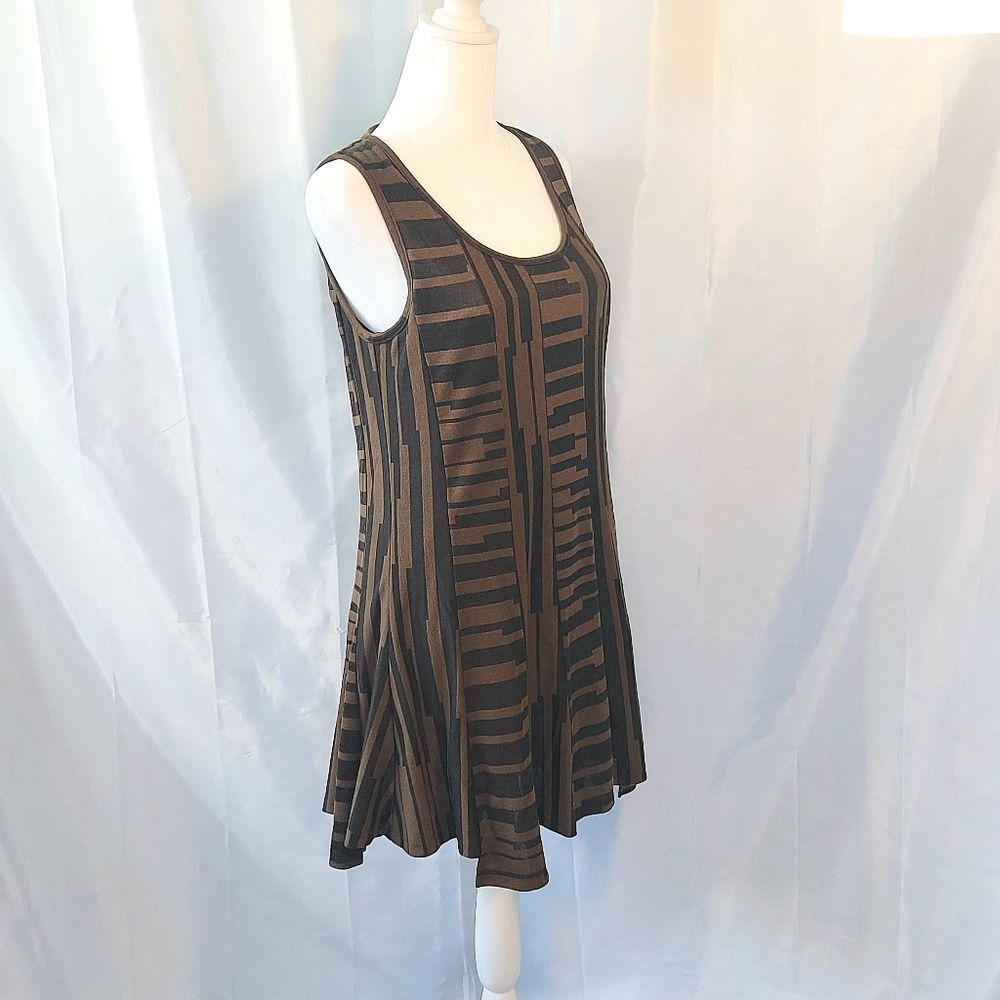 Vintage Dzhavael Couture Dress Brown Black S - Picture 2 of 7